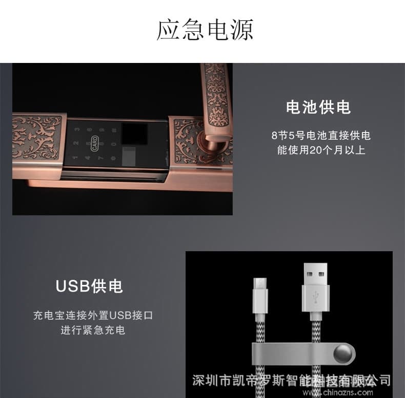 凯帝罗斯别墅指纹锁 APP欧式指纹锁