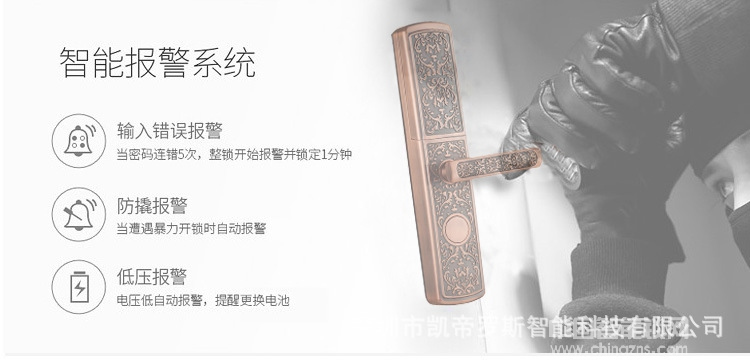 凯帝罗斯别墅指纹锁 APP欧式指纹锁