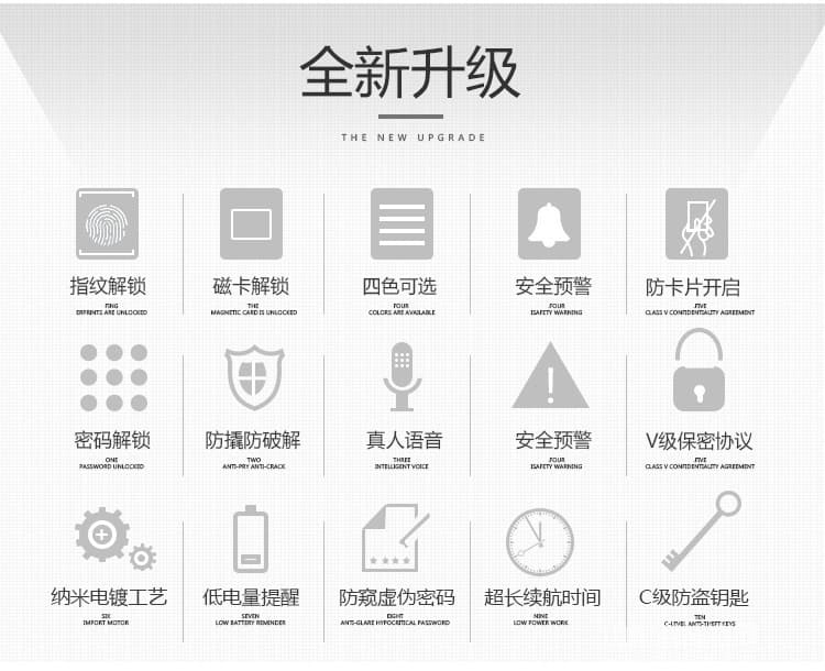 维也纳智能锁 滑盖密码锁电子锁 家用防盗门智能锁