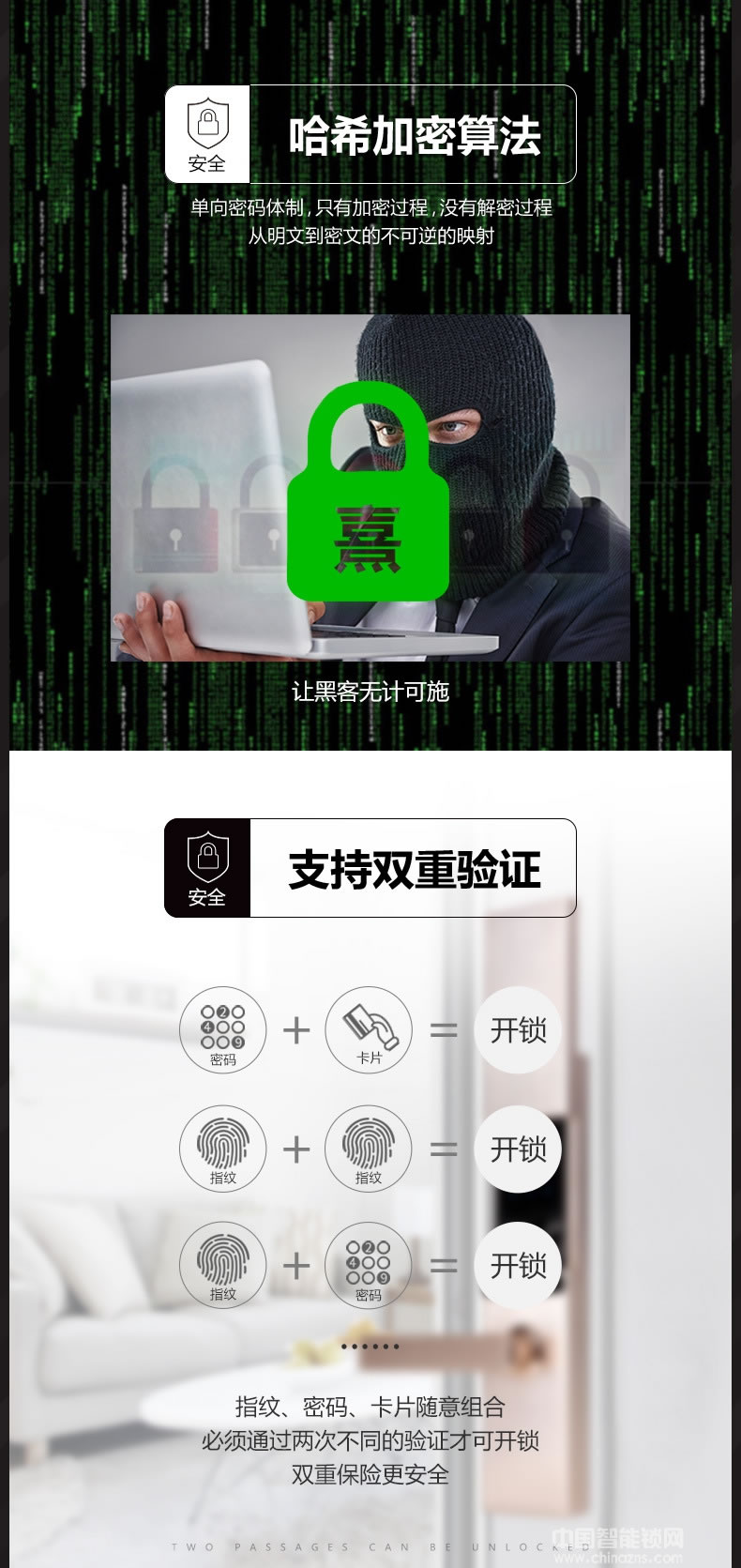 小熹太空铝滑盖指纹密码锁 防盗门半导体指纹锁