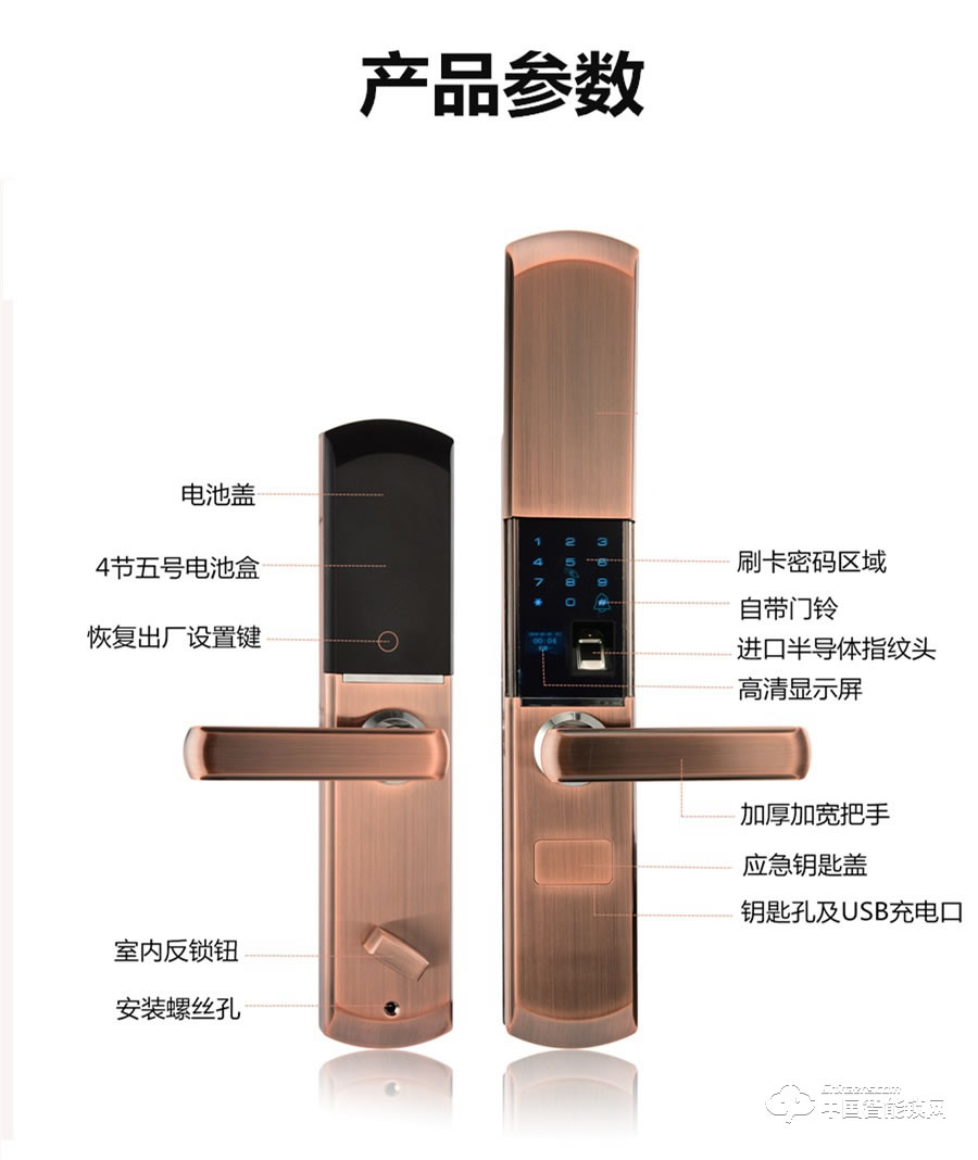伊派尔指纹锁 人脸识别掌静脉指纹锁家用防盗门锁密码锁智能锁