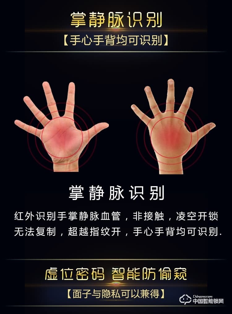 伊派尔人脸识别掌静脉指纹锁家用防盗门锁智能锁密码锁家居智能锁
