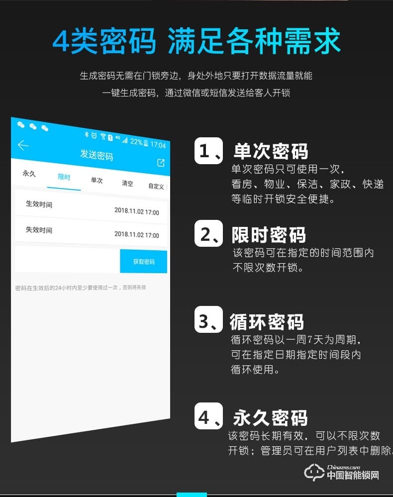 创达至诚指纹锁 APP蓝牙公寓锁 防盗门专用智能锁