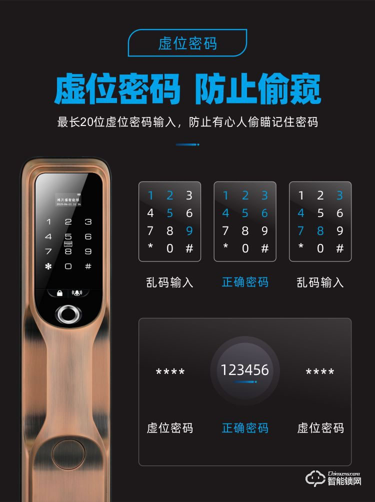 鸿兴福智能锁 A9002全自动智能指纹锁