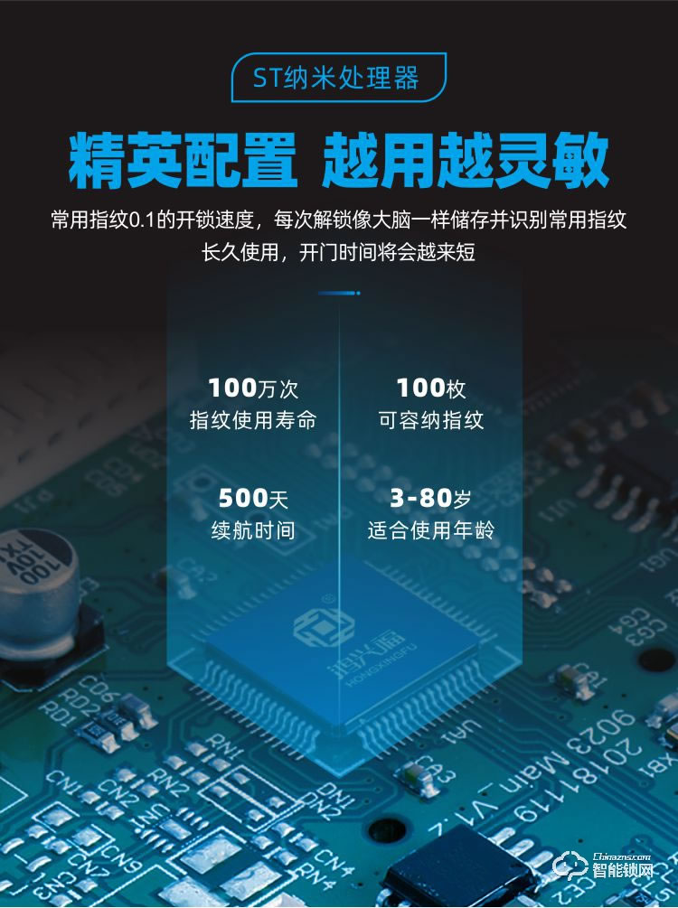 鸿兴福智能锁 A9002全自动智能指纹锁