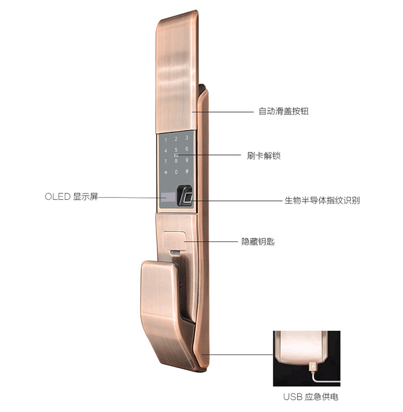 维迪智能锁 手机微信小程序开锁指纹密码锁