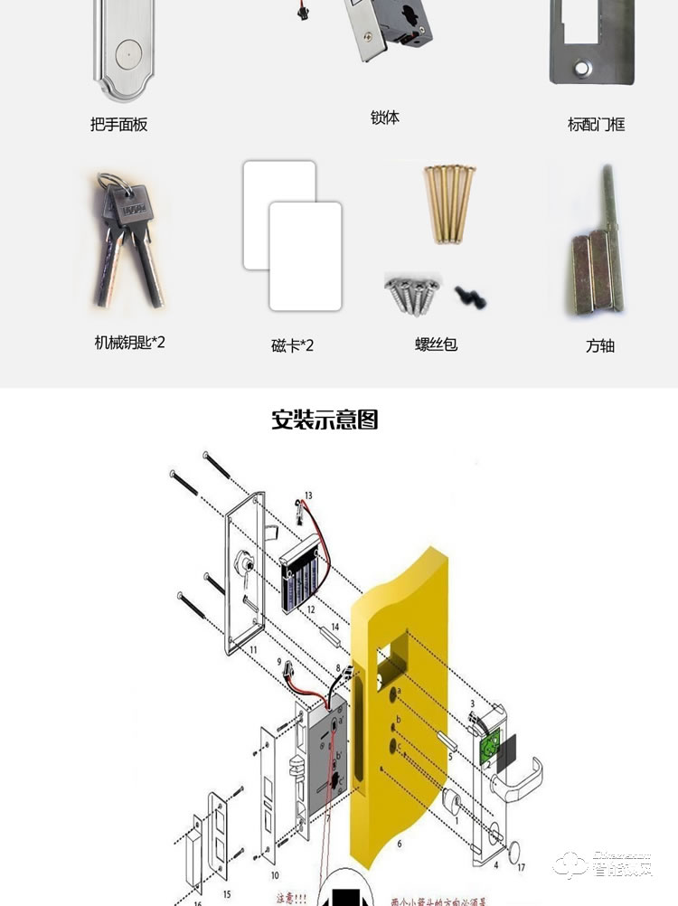 居顶指纹锁 经典酒店锁智能刷卡锁