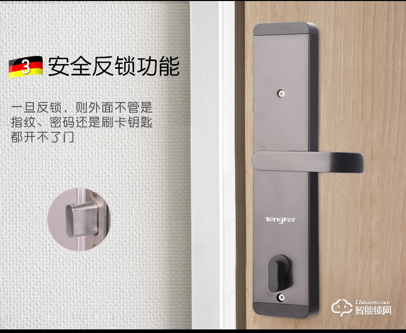腾飞指纹锁 家用防盗锁密码电子锁