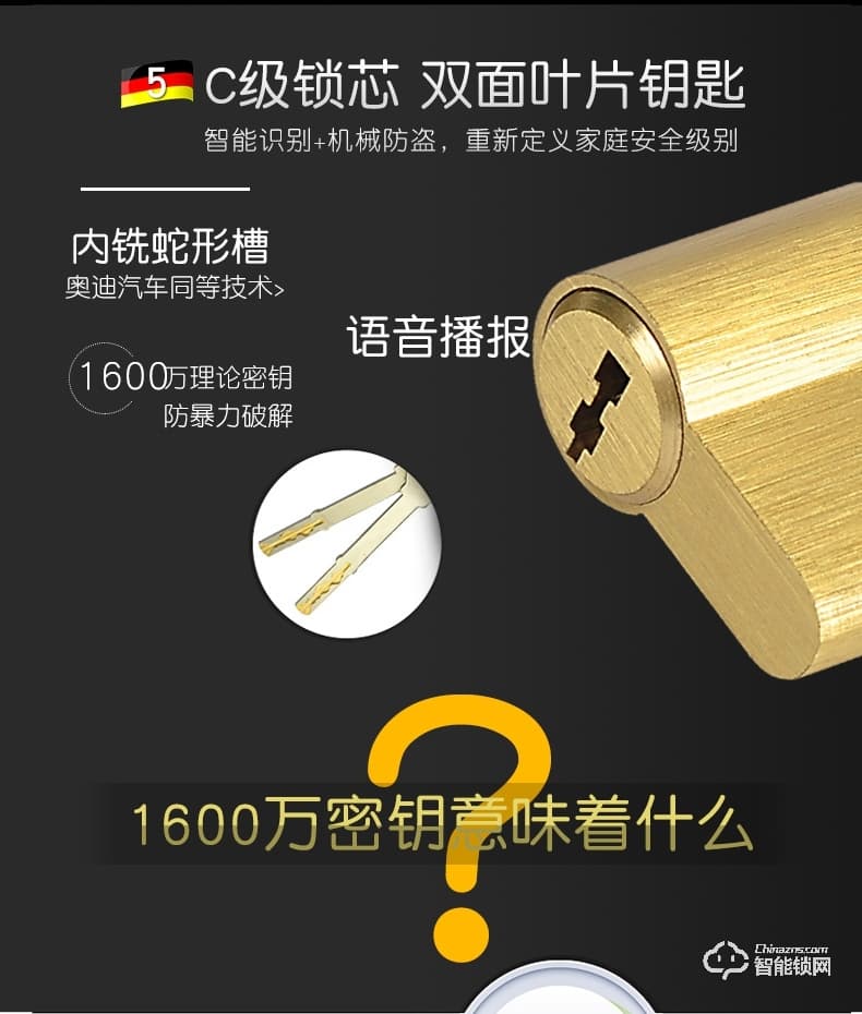 腾飞指纹锁 家用防盗锁密码电子锁