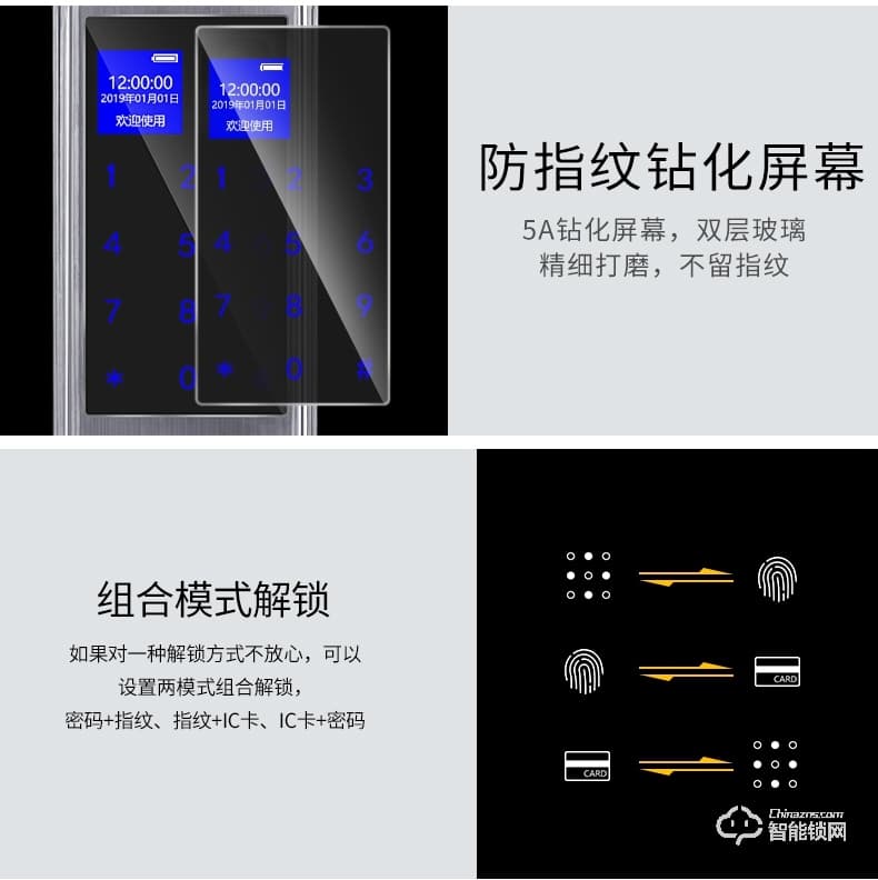 安久和智能锁 不锈钢锁刷卡远程智能锁
