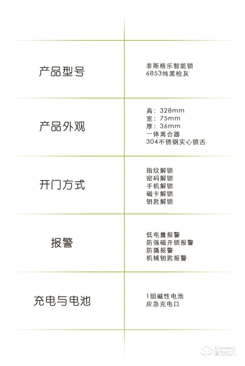 菲斯格乐智能锁 6851家用防盗门智能门锁
