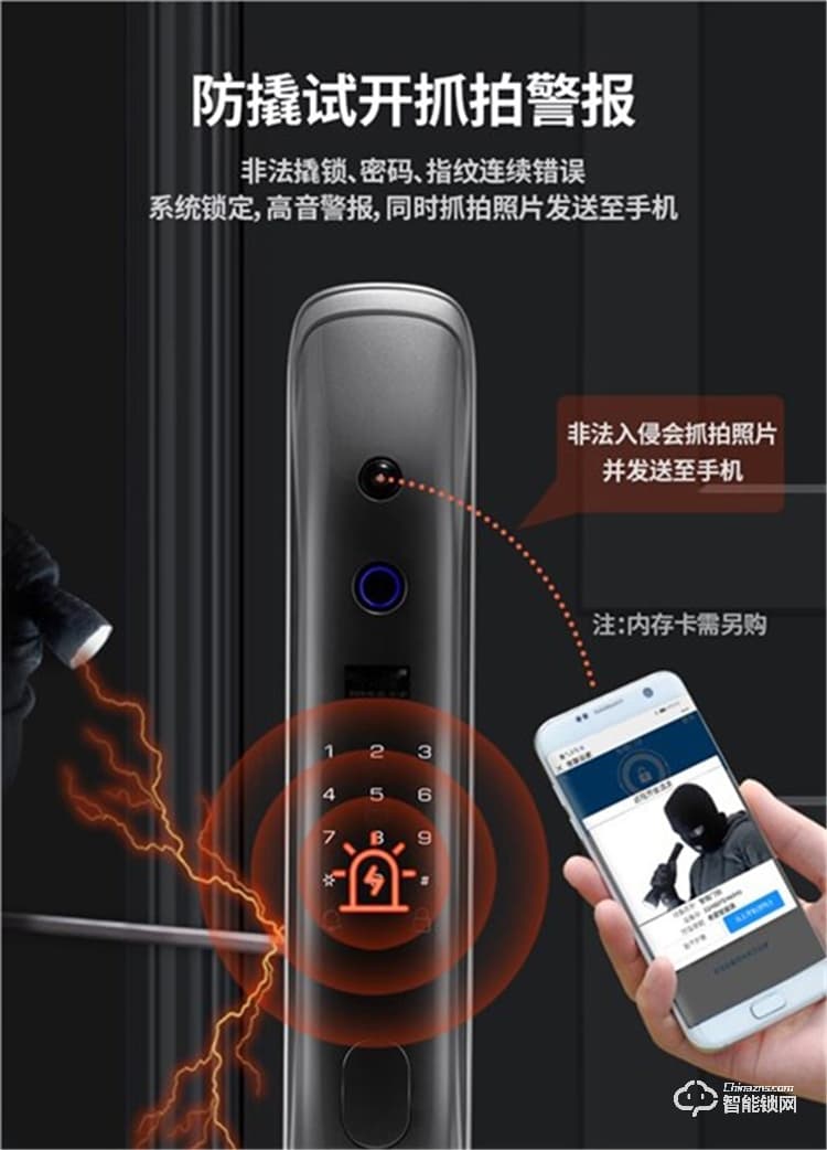 省馨智能锁 A8全自动电子锁家用密码锁