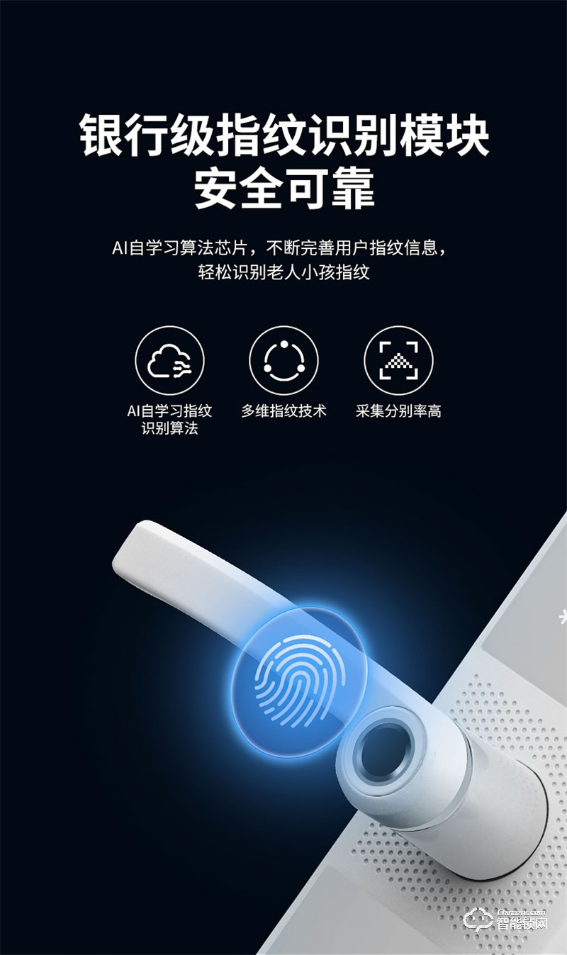必达智能锁I5 极简轻奢一握即开