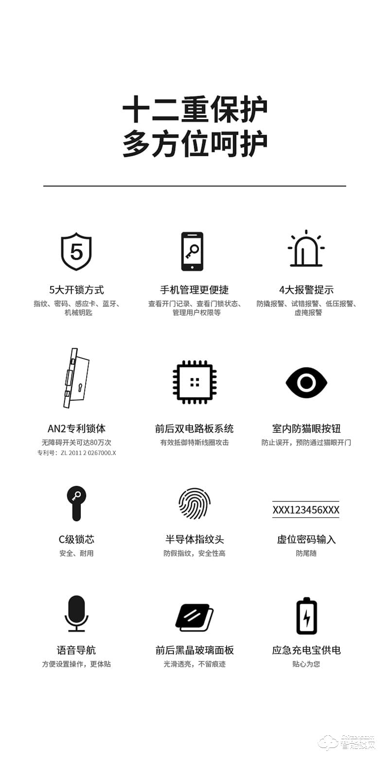 必达智能锁I6 家居美学 镂空留白