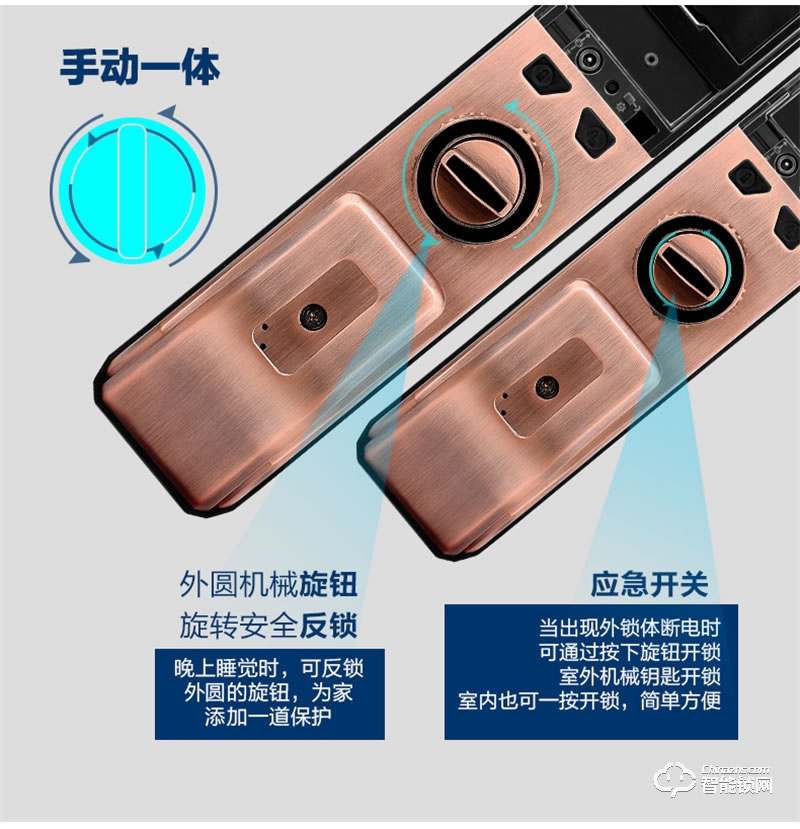 玥玛（YUEMA)自动智能指纹锁FP8888 家用磁卡开锁